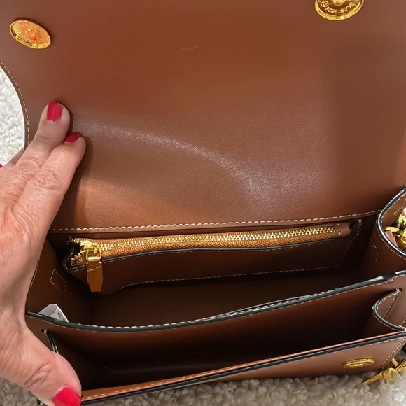 AALLYN INGRID NWOT Cognac  Leather shoulder and crossbody straps - Picture 5 of 6